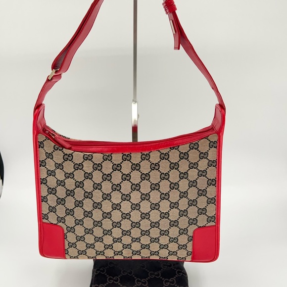 Gucci Vintage GG Canvas Shoulder Bag Very Good Condition!
